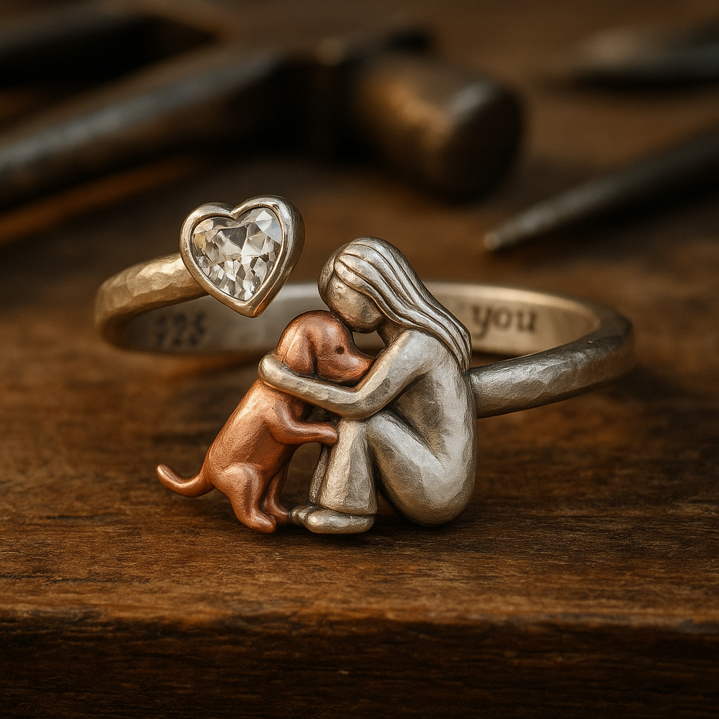 Adjustable Handmade Sterling Silver 925 Heart-Shaped CZ Ring