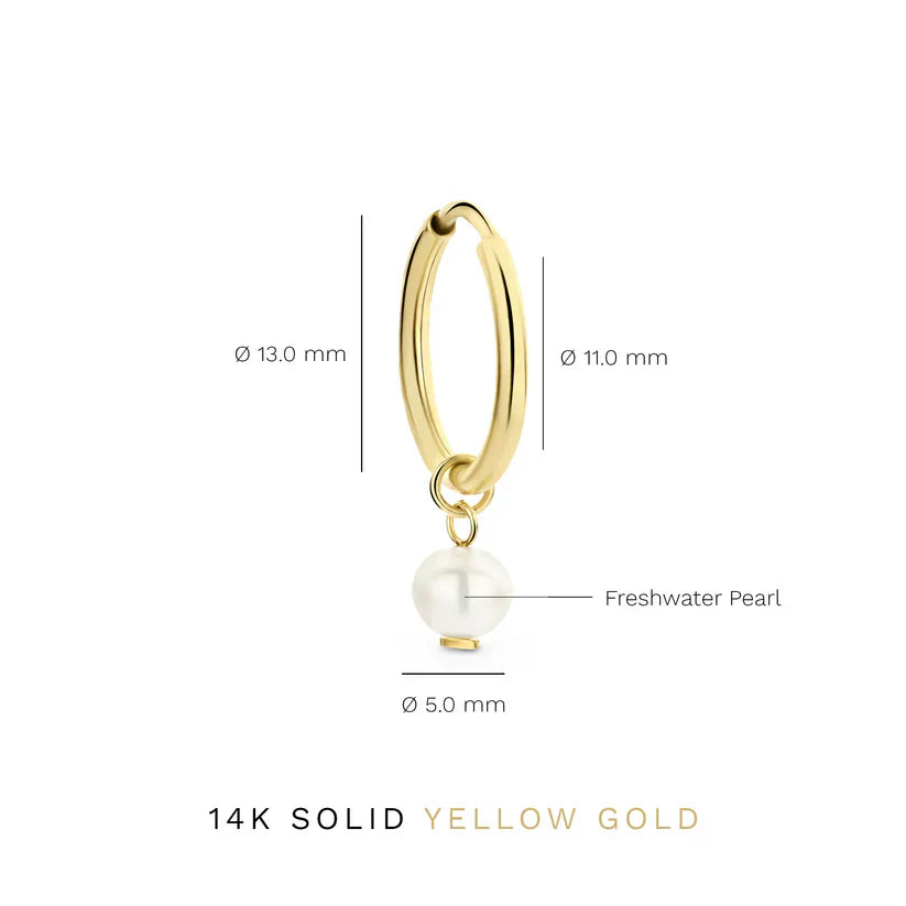 Gold Suspended Pearl Earrings