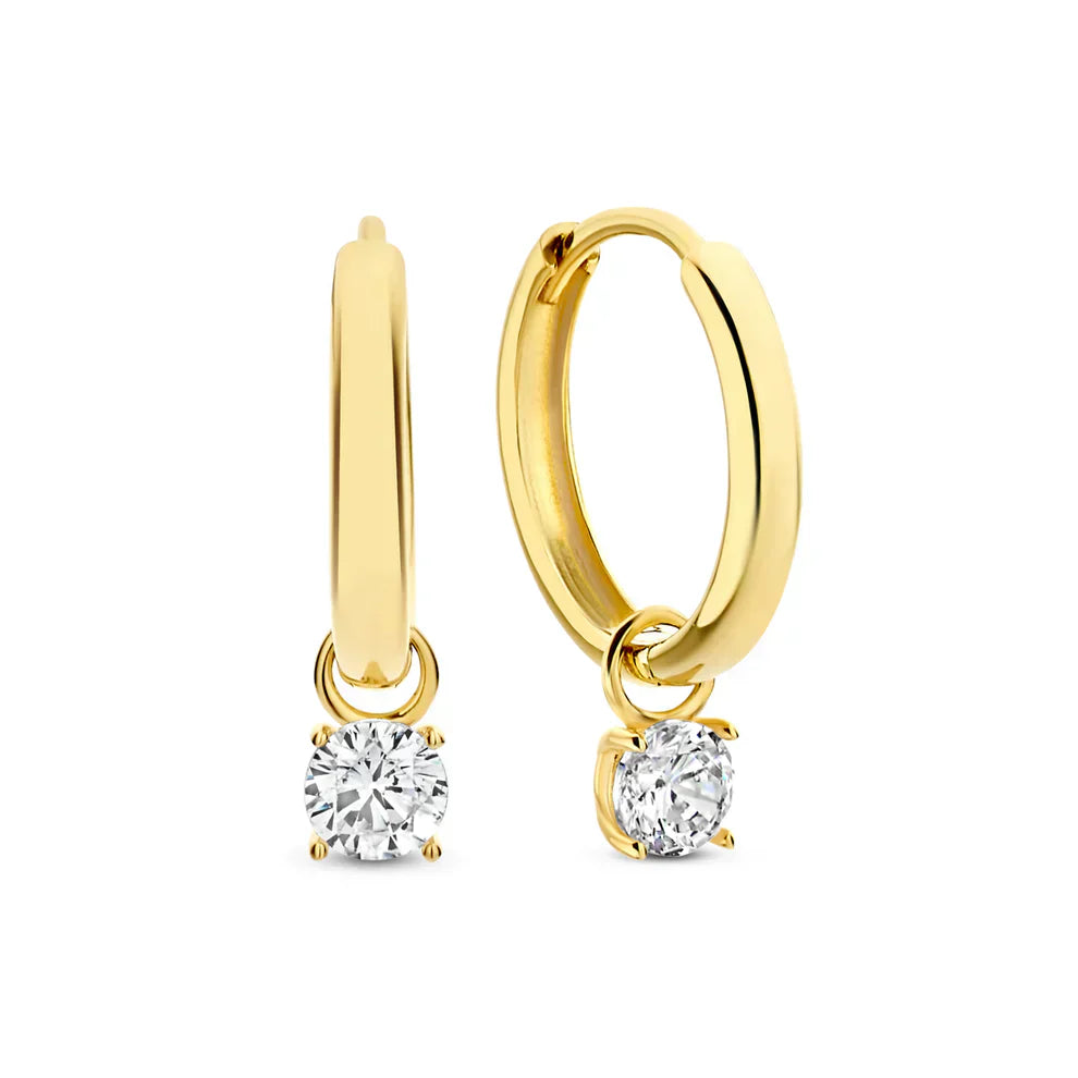 Gold Moon Tear Earrings