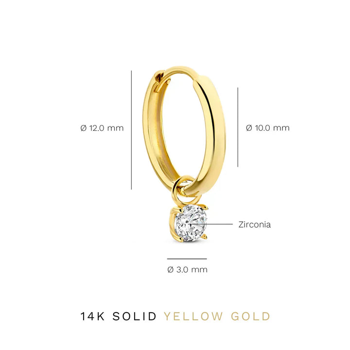 Gold Moon Tear Earrings