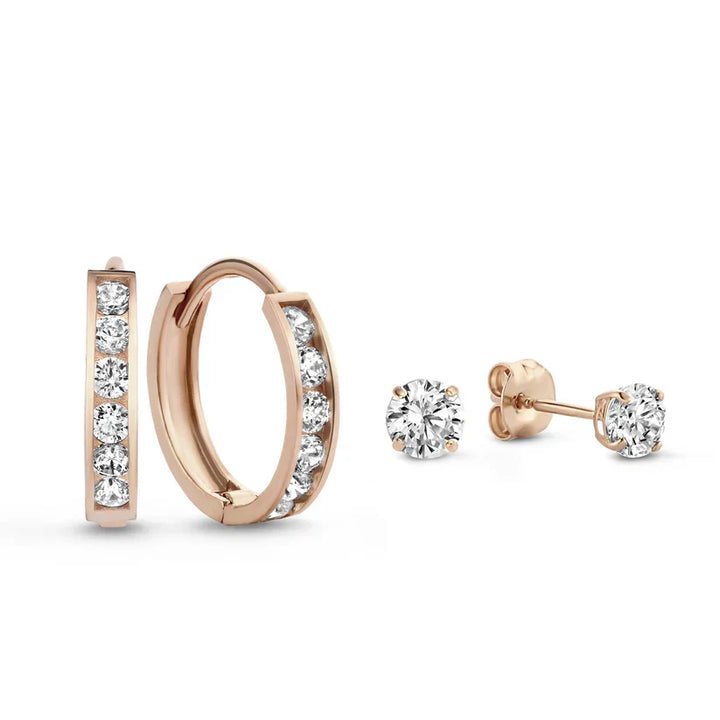 Gold Celestial Stone Earrings Set
