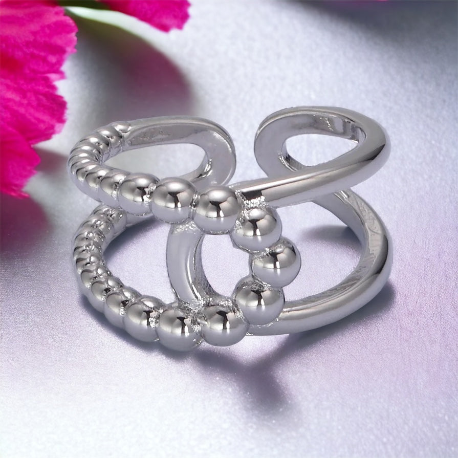 Vitoria Adjustable Gold and Silver Ring