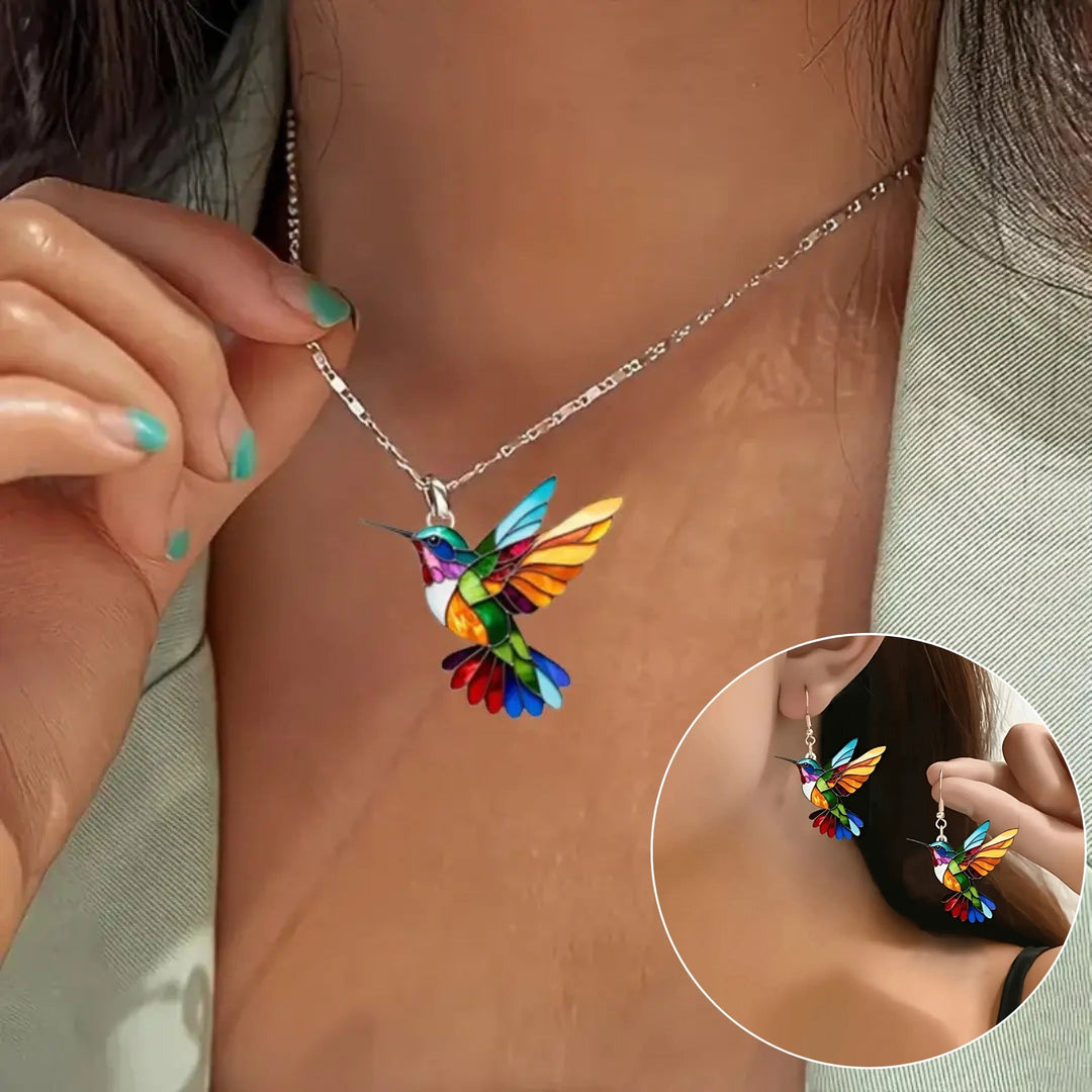 Limited Time: Stunning Hummingbird Necklace with Bonus Earrings