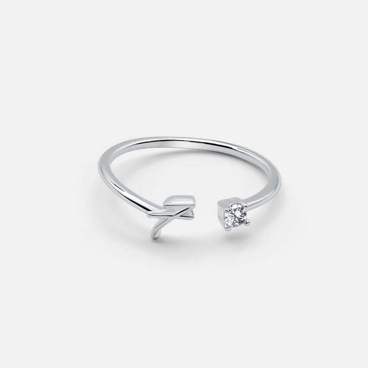 Adjustable Silver Initial Ring