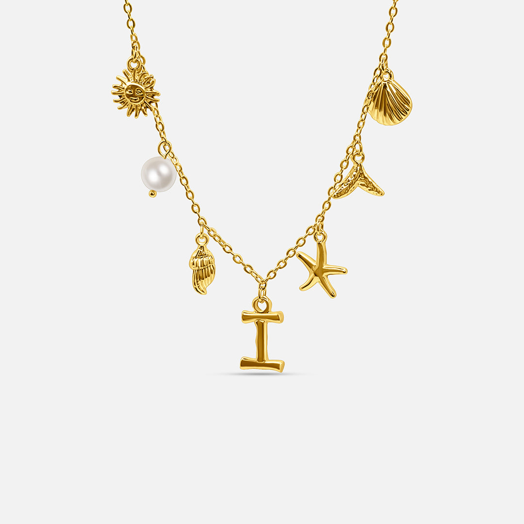 Gold Letter Ocean Collar