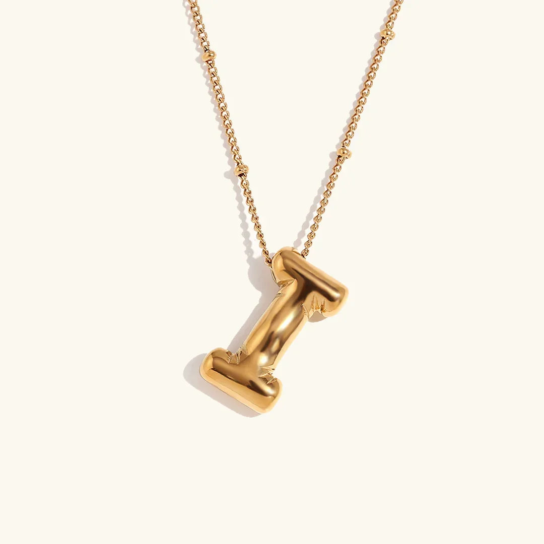 Balloon Initial Gold Necklace