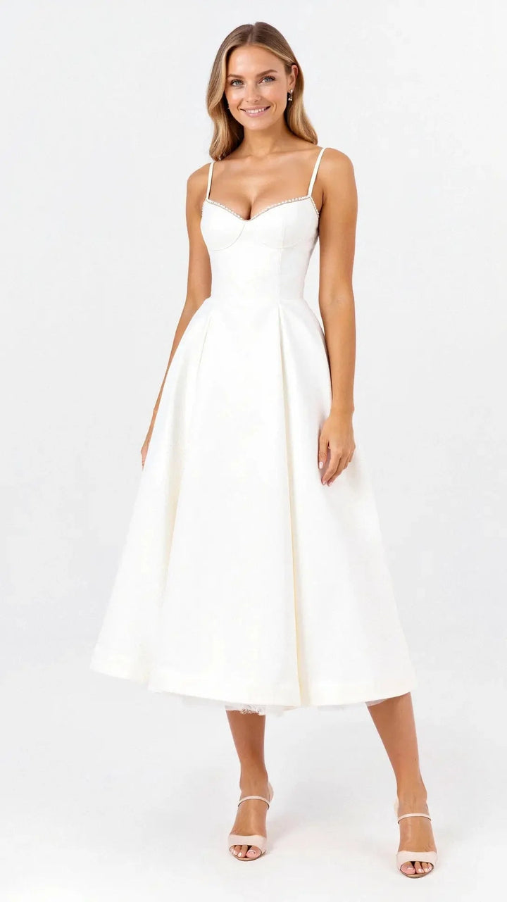 Isolde Elegant Tulle Midi Dress