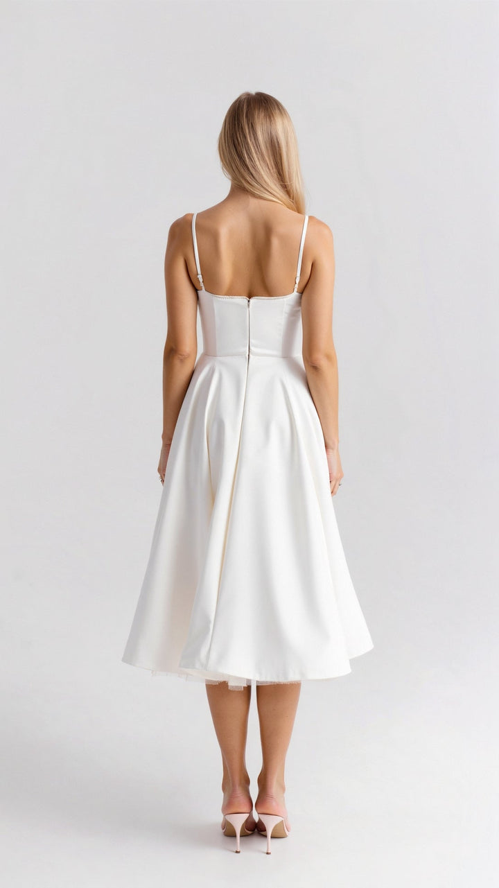 Isolde Elegant Tulle Midi Dress
