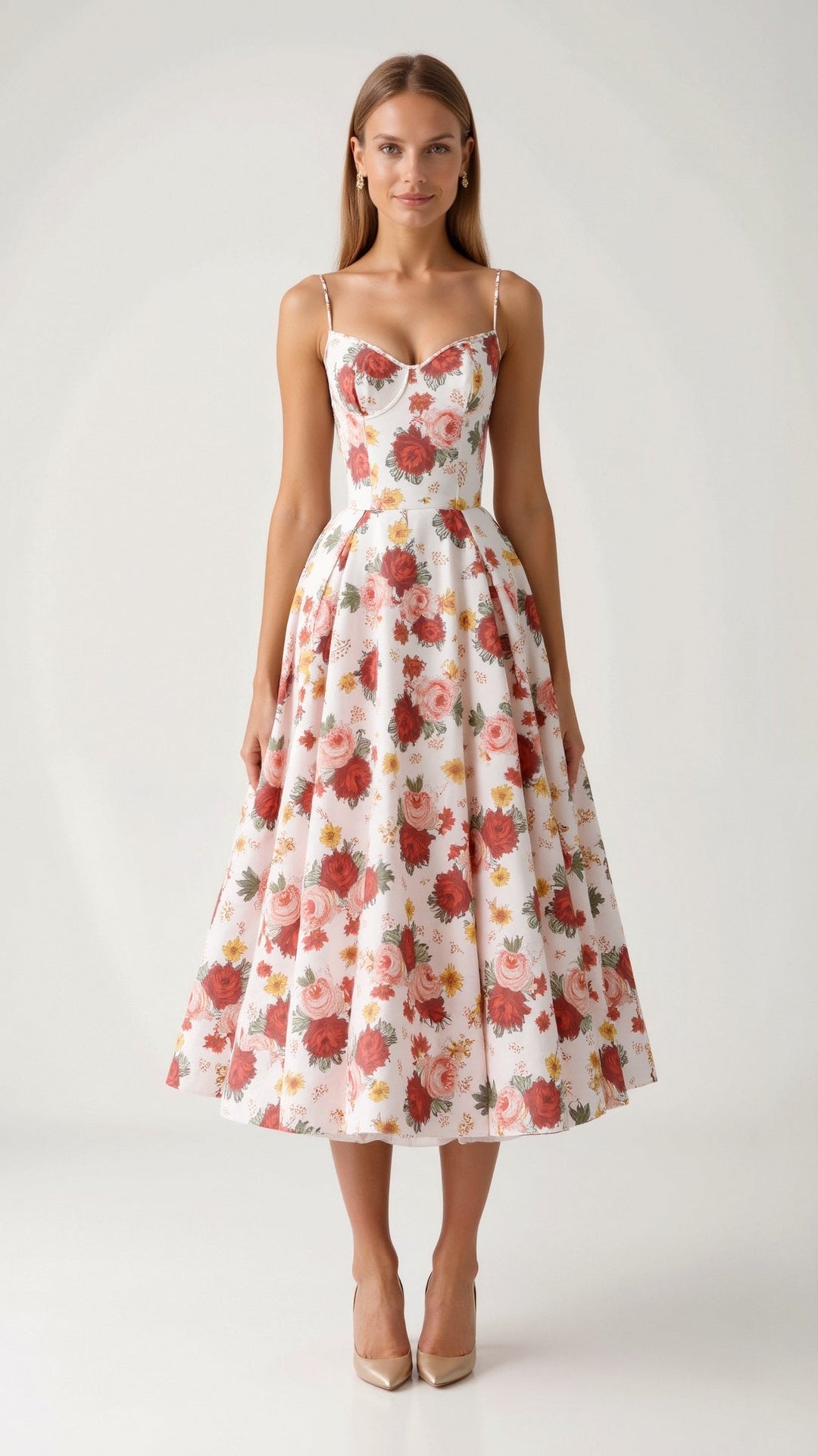 Isolde Elegant Tulle Midi Dress