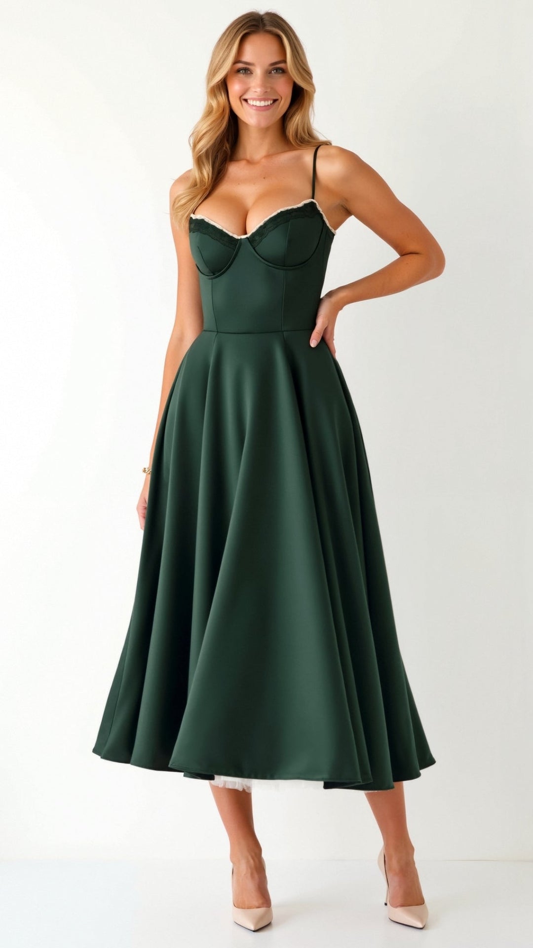 Isolde Elegant Tulle Midi Dress
