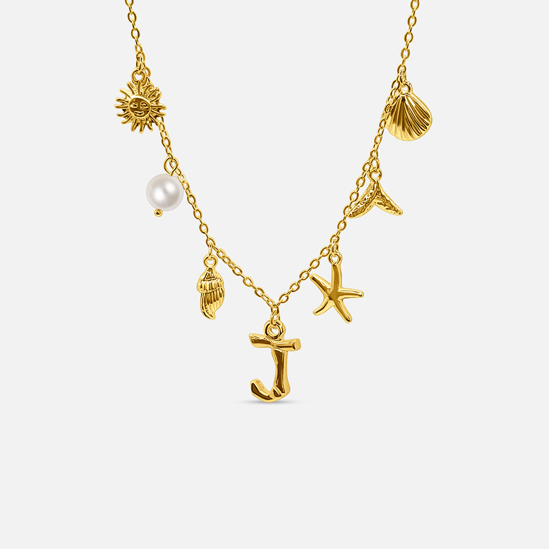Gold Letter Ocean Collar
