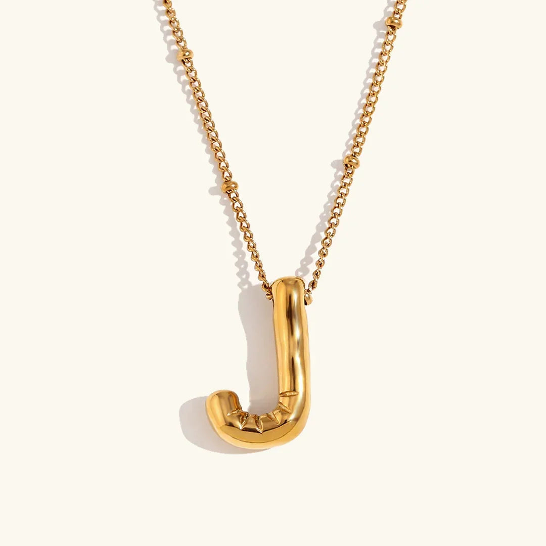 Balloon Initial Gold Necklace