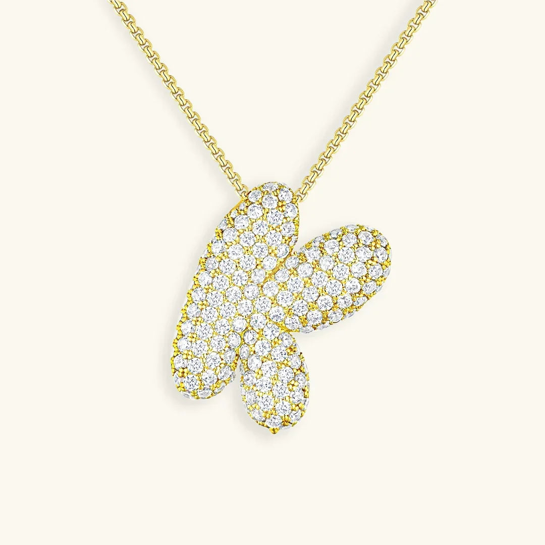 Initial Bubble Diamond Necklace