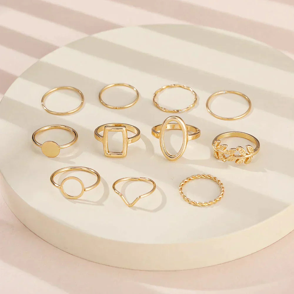 Adjustable Vintage 11-Piece Ring Set