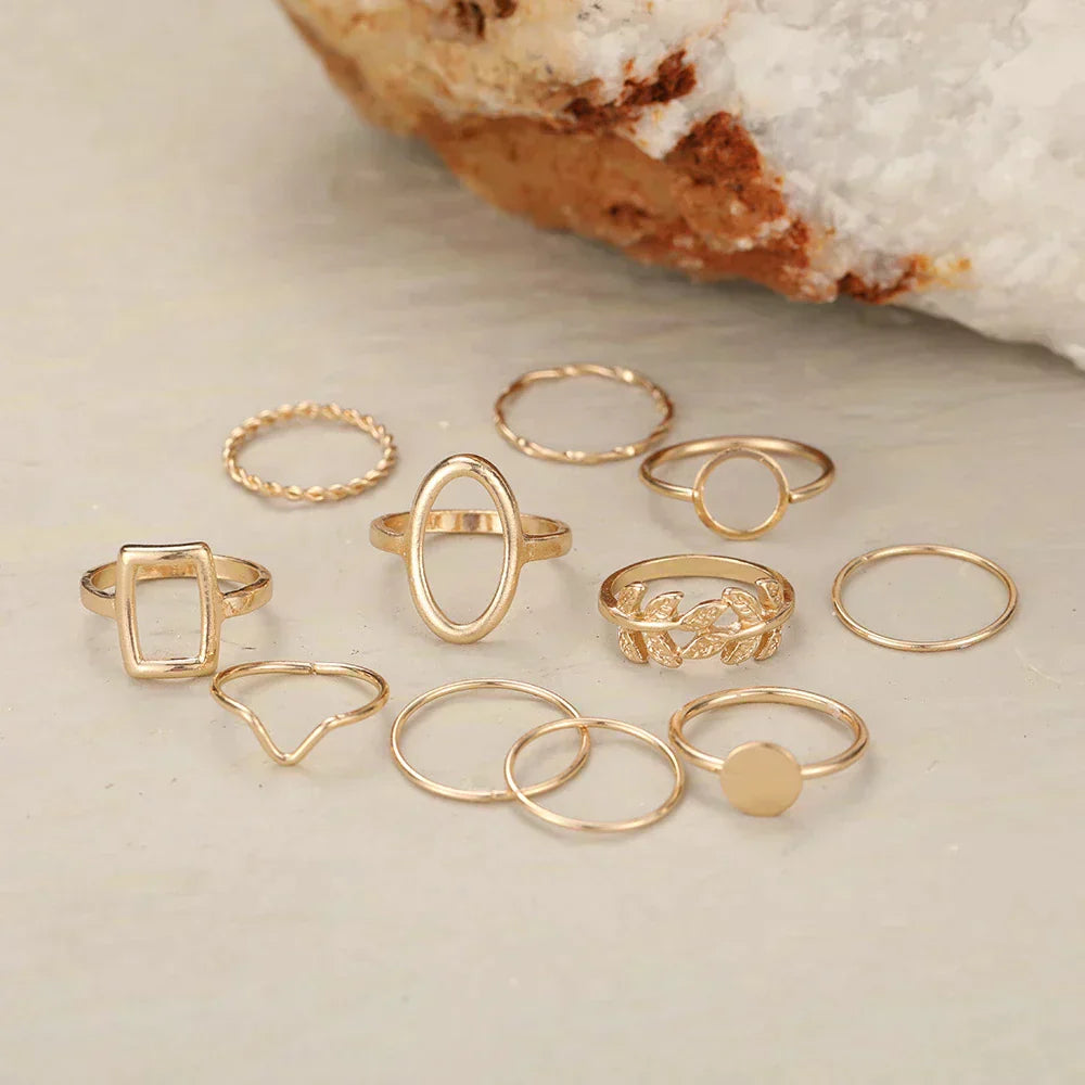 Adjustable Vintage 11-Piece Ring Set