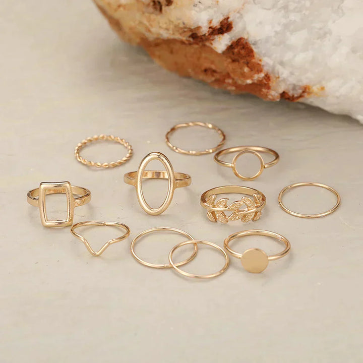 Adjustable Vintage 11-Piece Ring Set