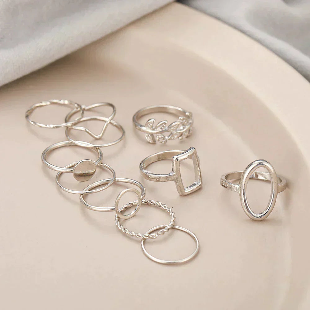 Adjustable Vintage 11-Piece Ring Set