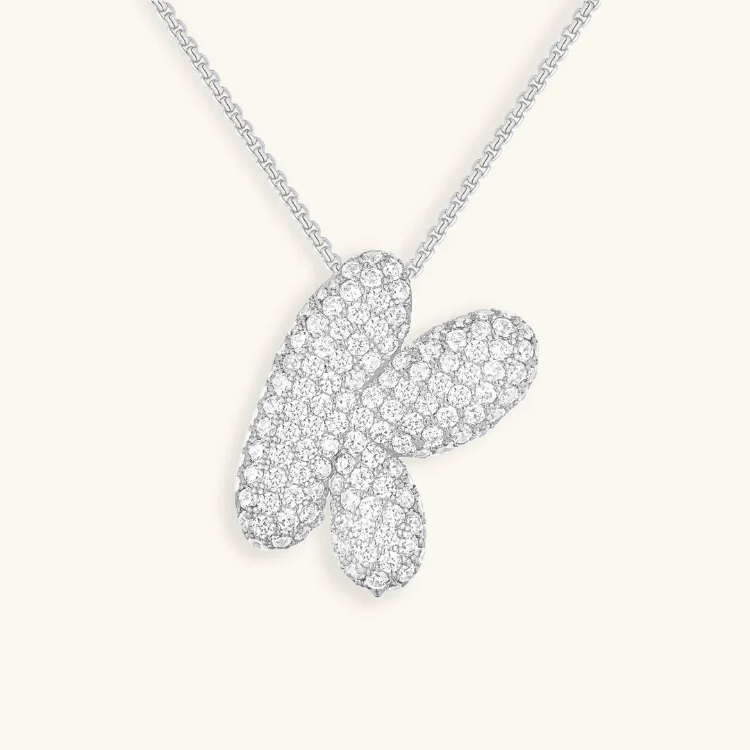 Initial Bubble Diamond Necklace
