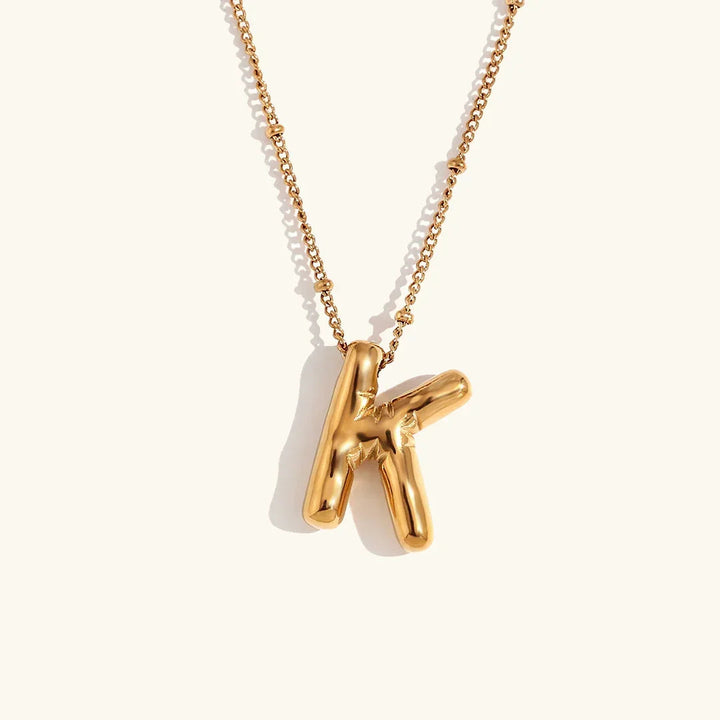 Balloon Initial Gold Necklace
