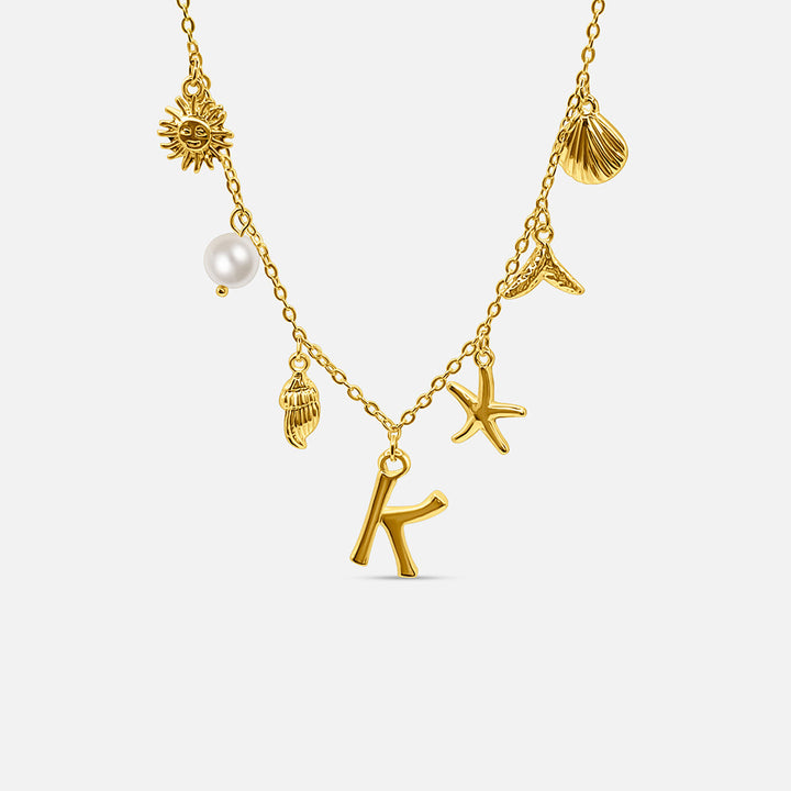 Gold Letter Ocean Collar