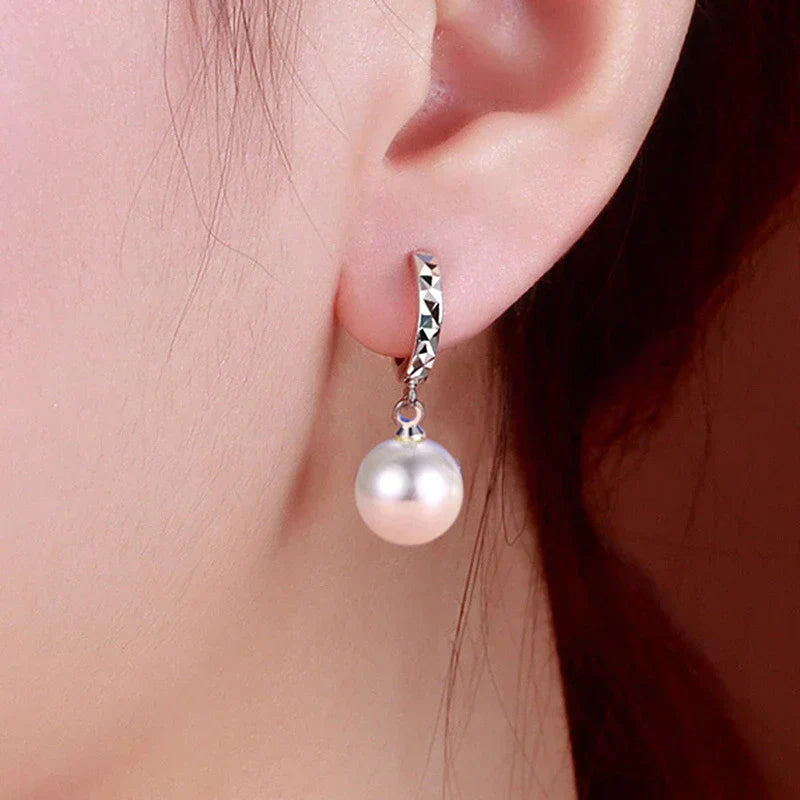 Zirconia Pearl Stud Earrings