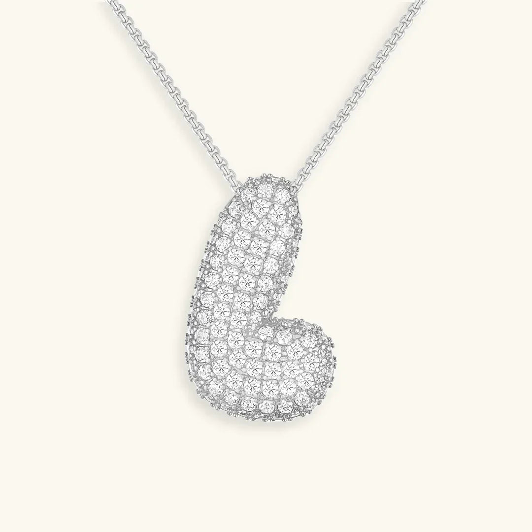 Initial Bubble Diamond Necklace