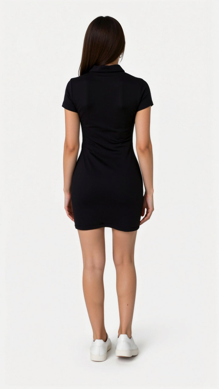 Lila Classic Collar Bodycon Mini Dress