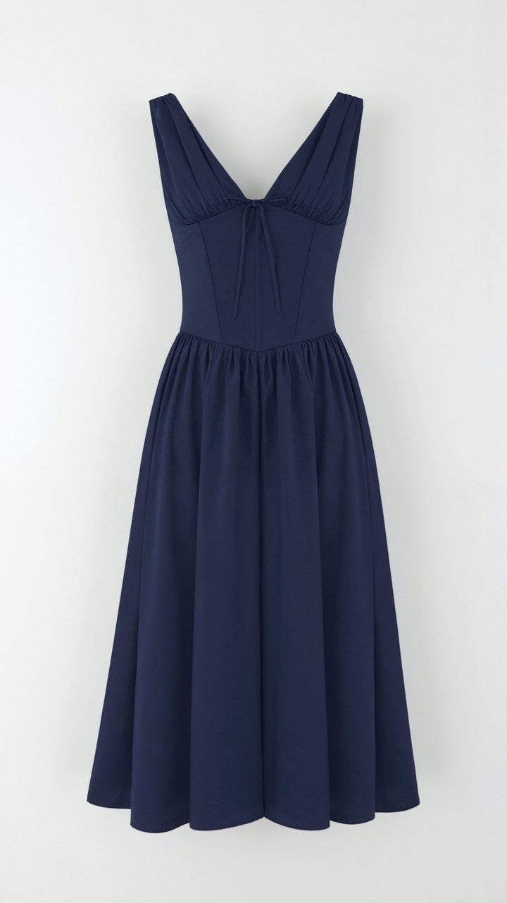 Emma Elegant Midi Plunge Dress