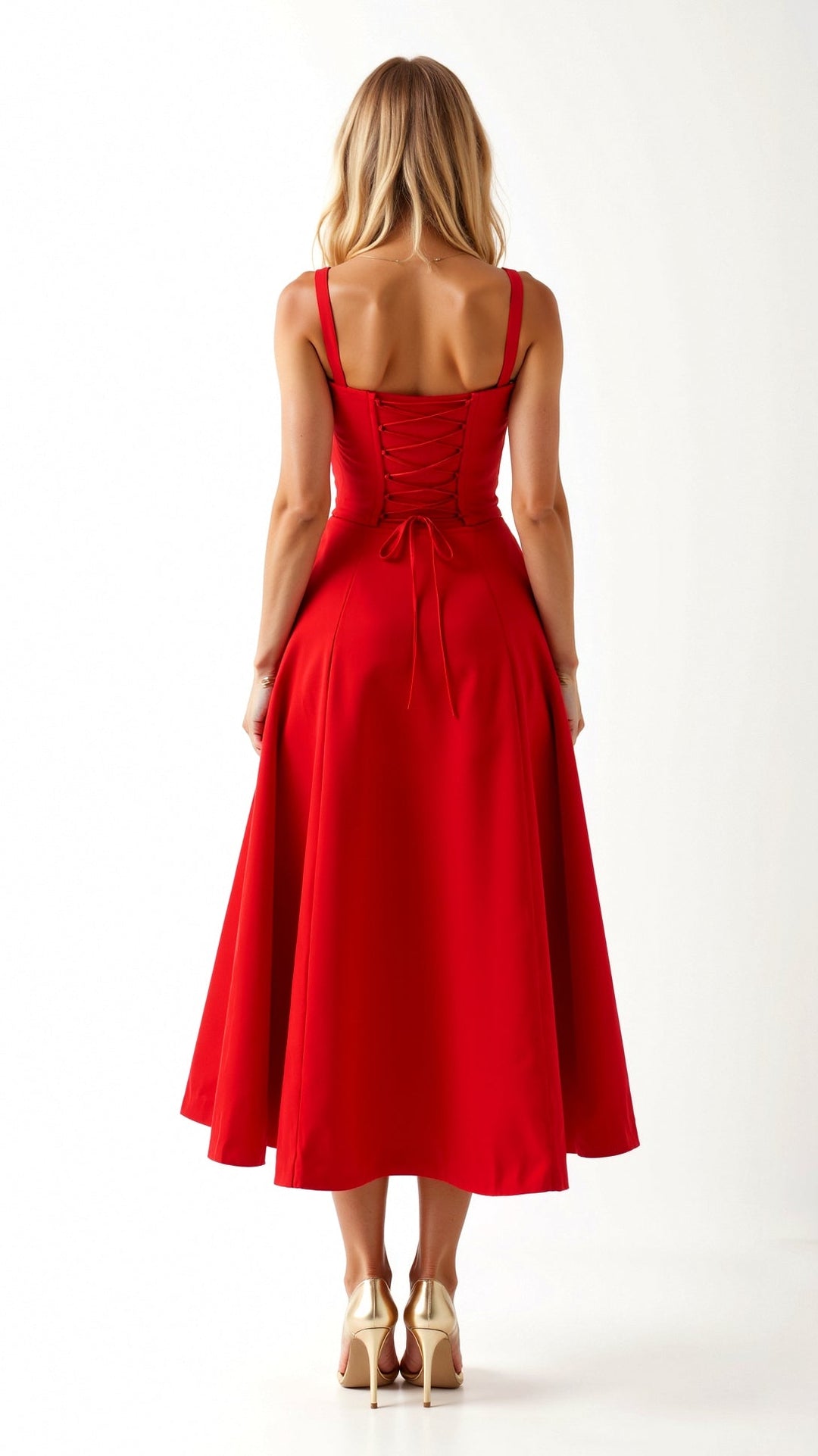 Lila Elegant Sweetheart Midi Dress