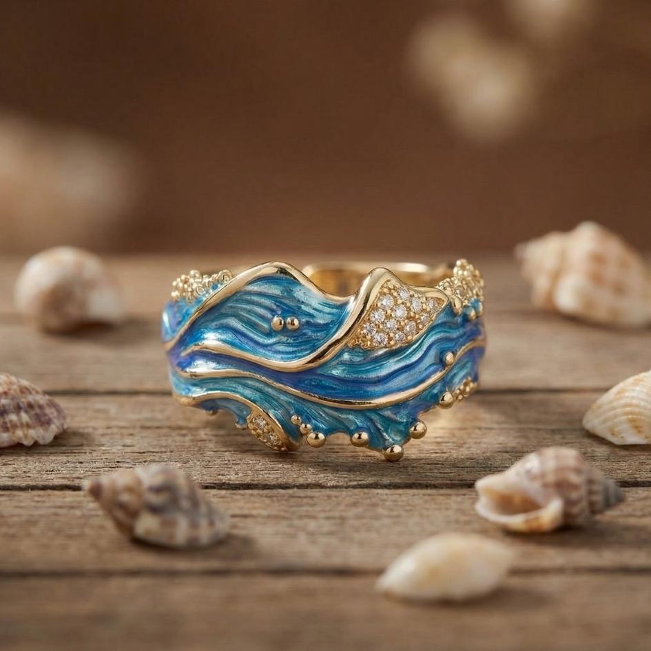 Adjustable Ancient Wave Ring