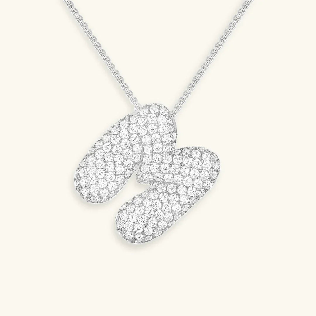 Initial Bubble Diamond Necklace