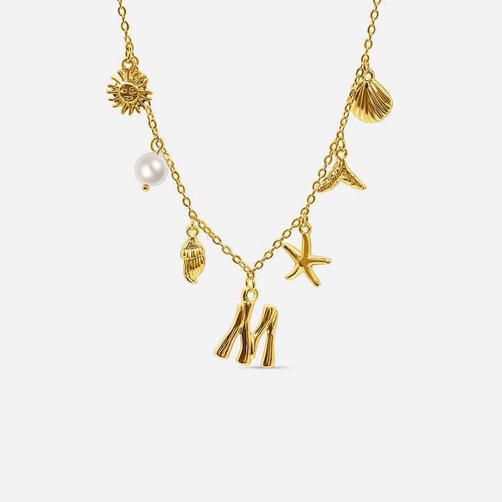 Gold Letter Ocean Collar