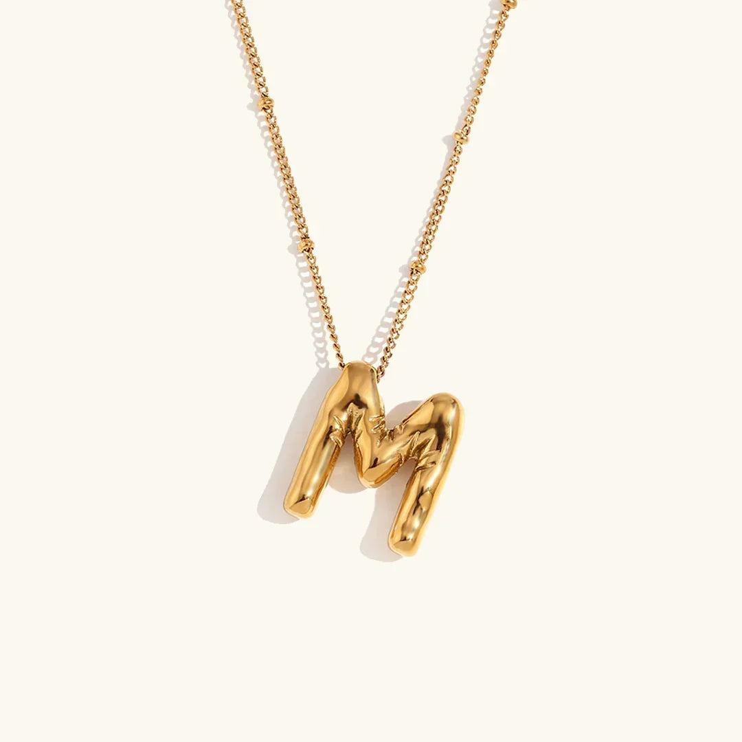 Balloon Initial Gold Necklace