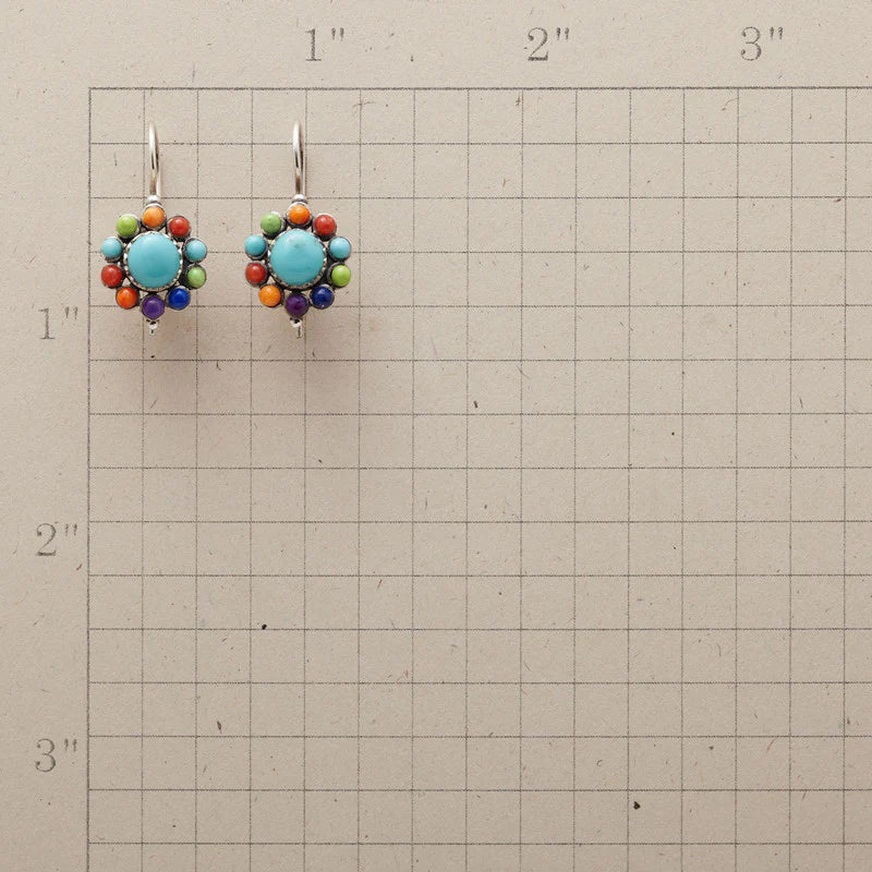 Vibrant Floral Stone Earrings