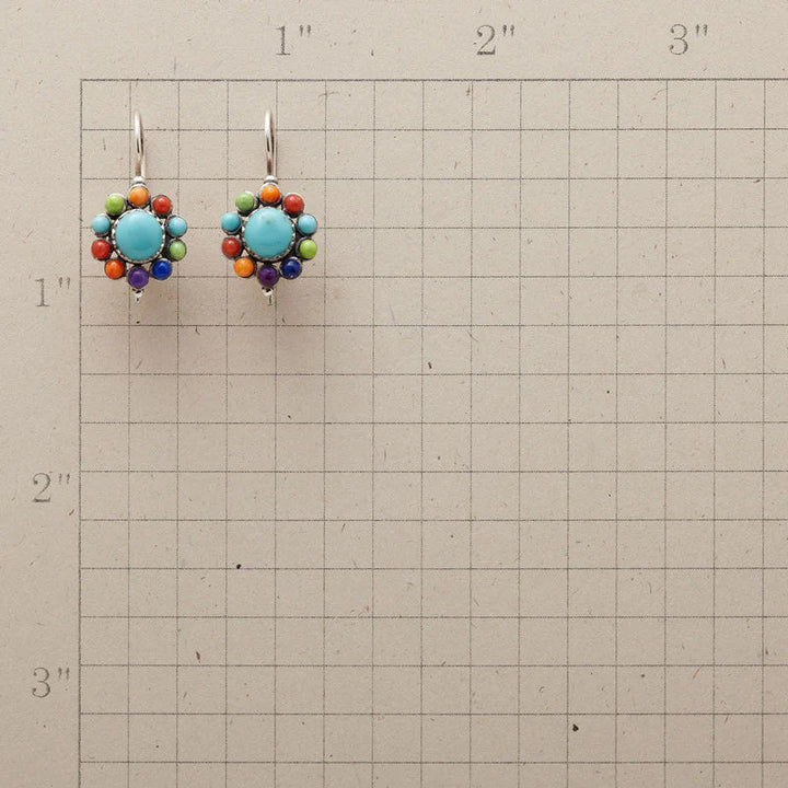 Colorful Round Turquoise Earrings