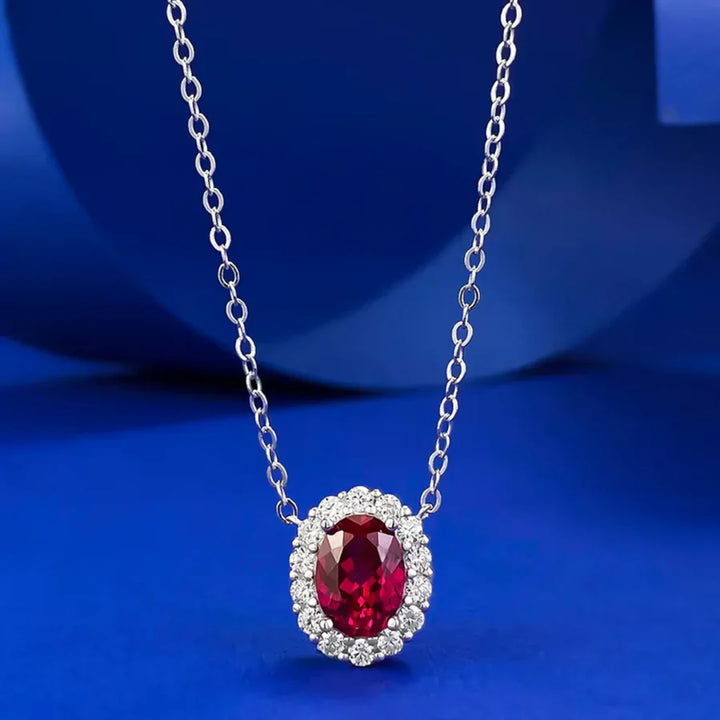 Moissanite-Accented Ruby Necklace