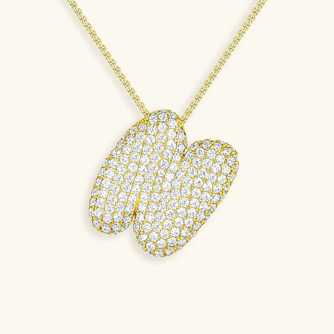 Initial Bubble Diamond Necklace