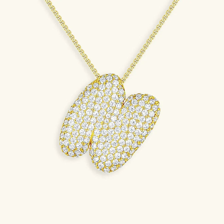 Initial Bubble Diamond Necklace