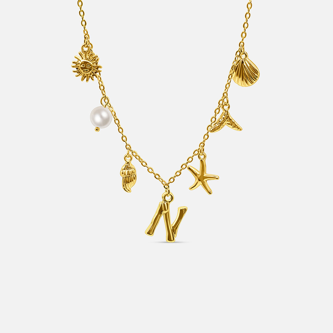 Gold Letter Ocean Collar