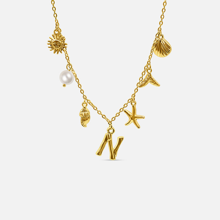 Gold Letter Ocean Collar