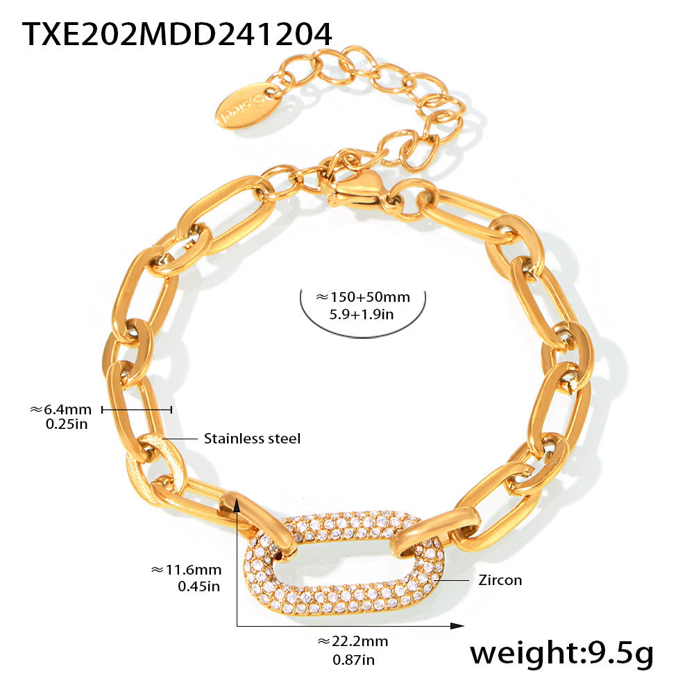 Gold Pavé Link Chain Jewelry Set