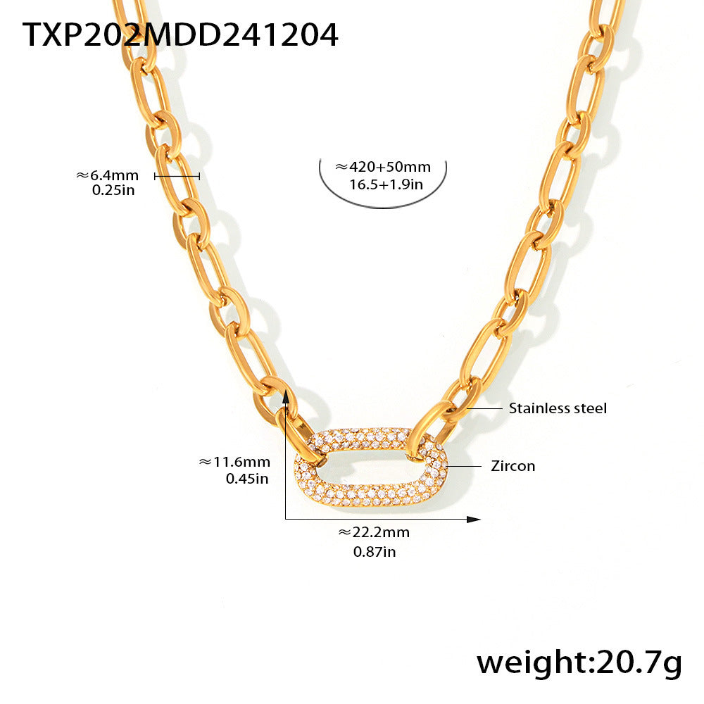 Gold Pavé Link Chain Jewelry Set