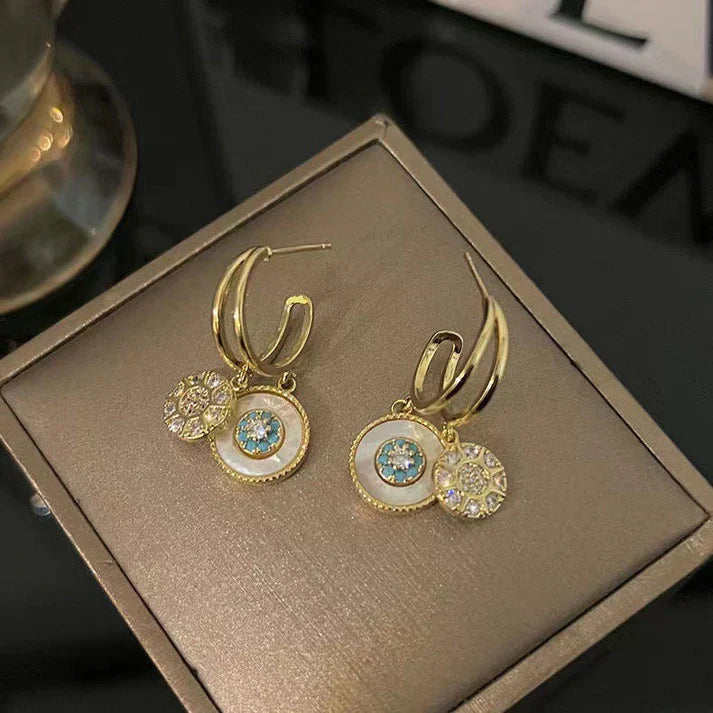 Radiant Kaleidoscope Gold Earrings