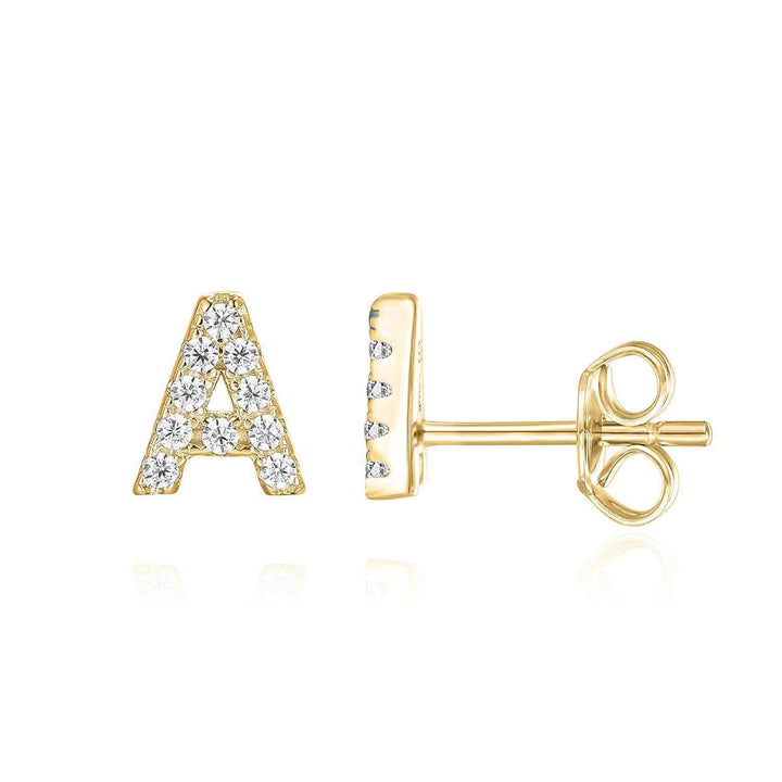 Single 16K Gold Initial Earring - Letter E