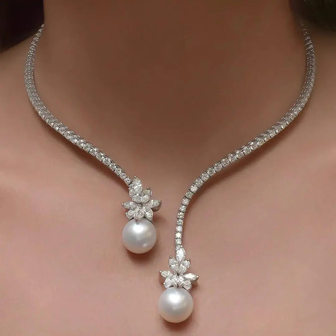 Elegant Sterling Silver Pearl Necklace