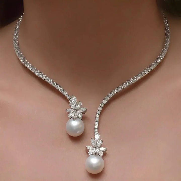 Elegant Sterling Silver Pearl Necklace