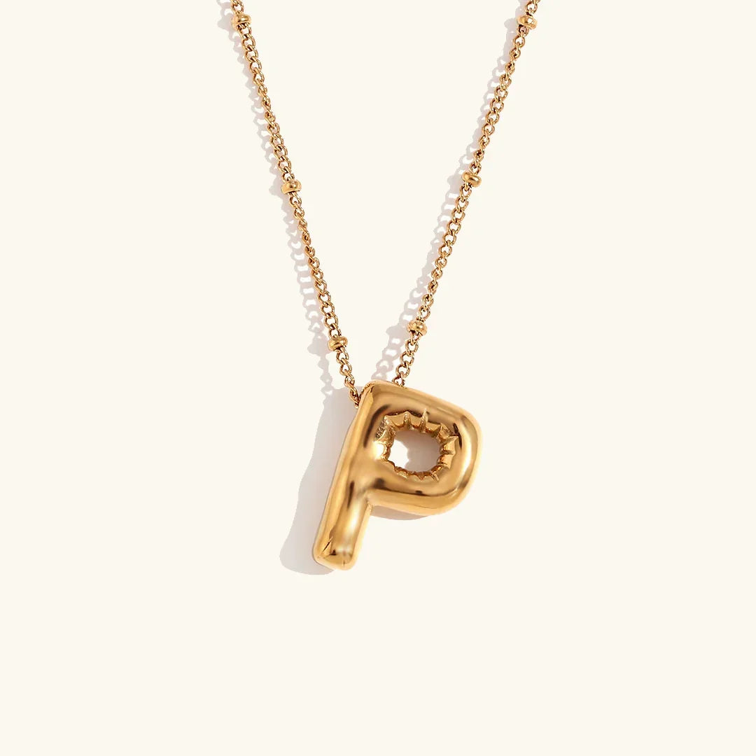 Balloon Initial Gold Necklace