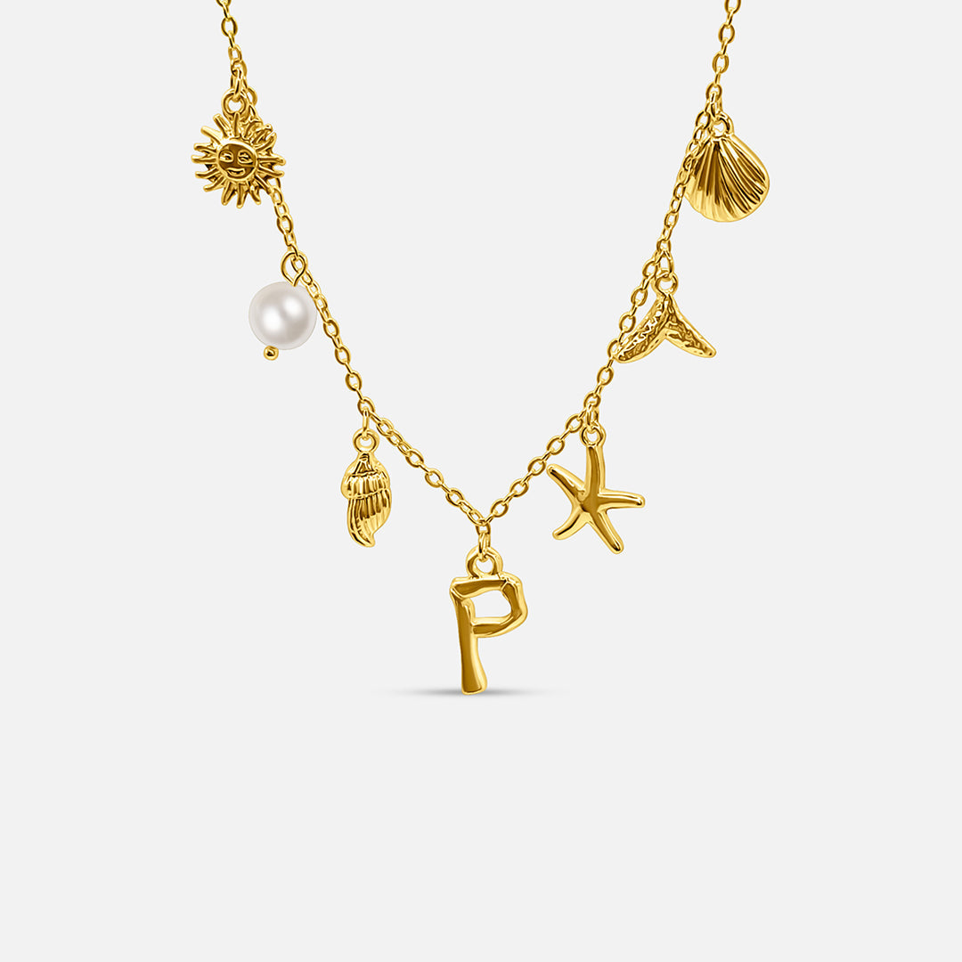 Gold Letter Ocean Collar