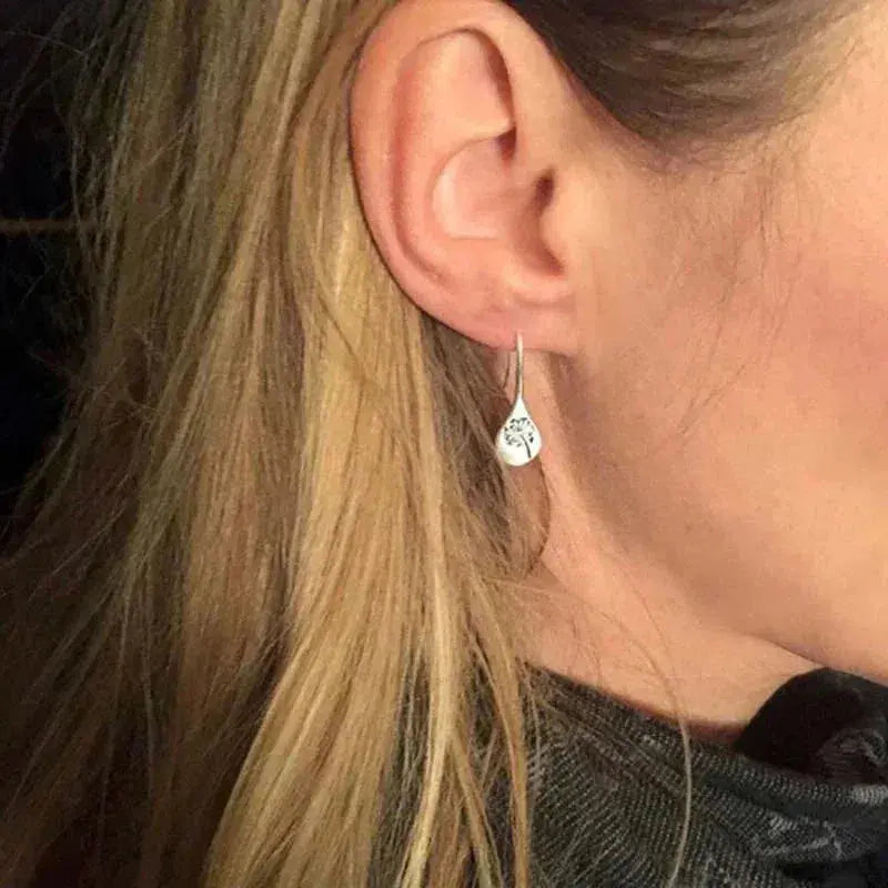 Silver Dandelion Earrings
