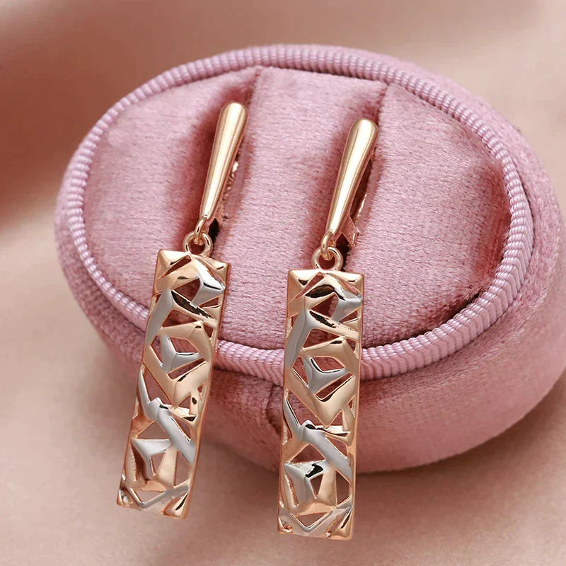 Chic Gold Rectangular Earrings